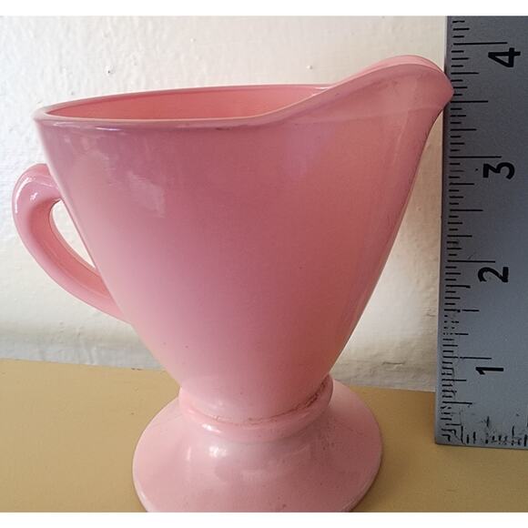Vintage Hazel Atlas Ovide Pink Creamer Platonite Glass Very Pretty See Pictures - Picture 2 of 16
